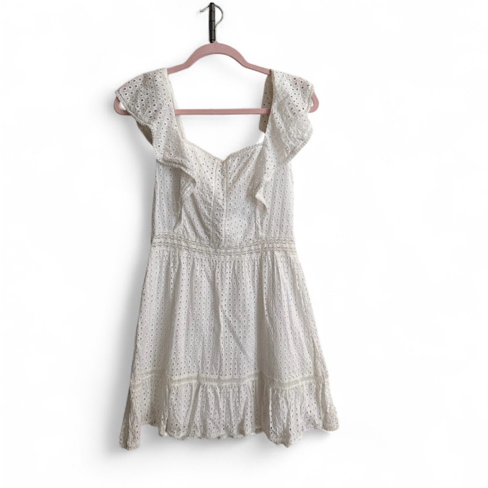 Alice + Olivia Cream Eyelet Mini Dress size 8